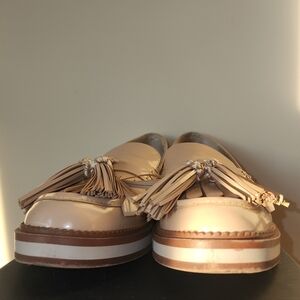 Zara Cream Tassel Loafers